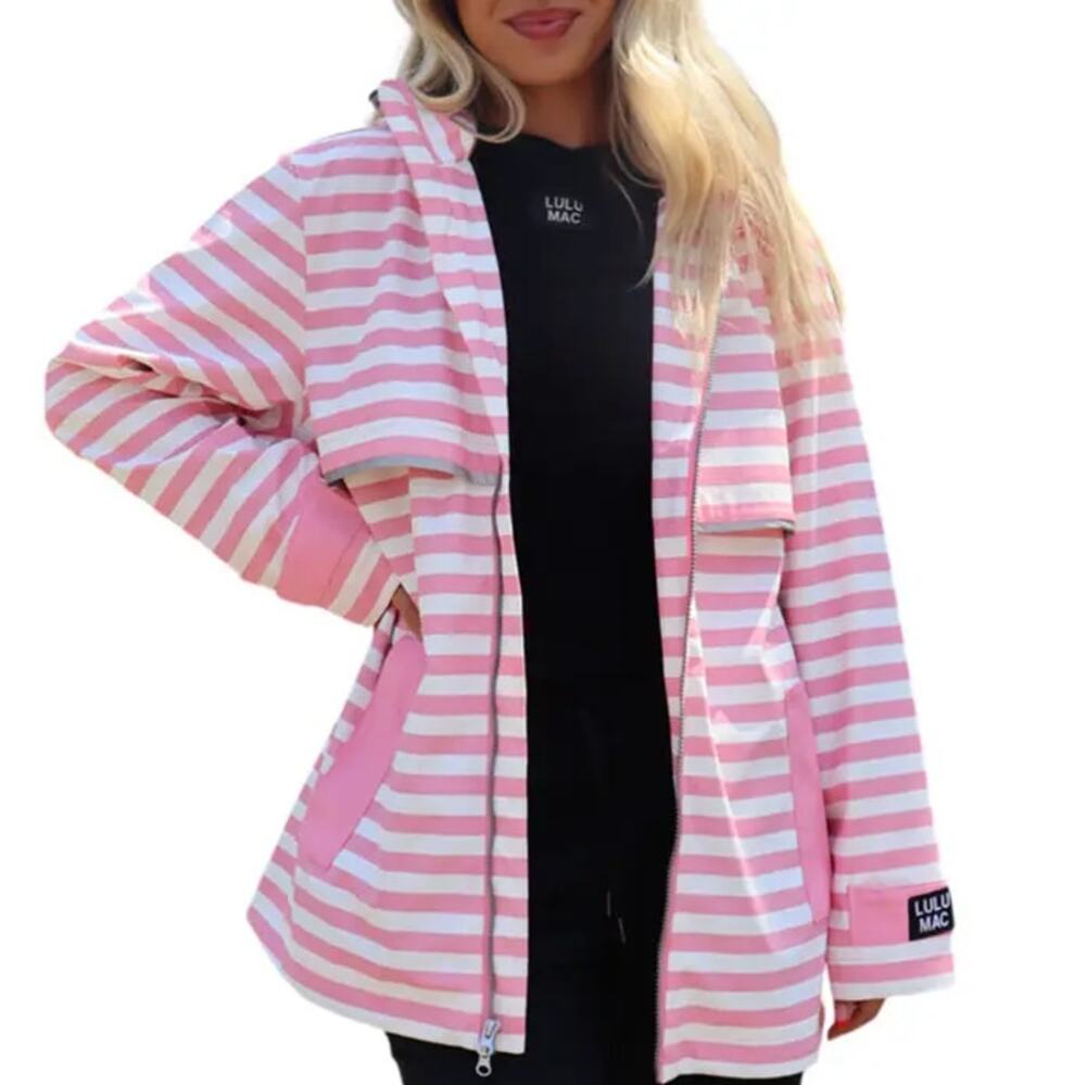 Lulu Mac Raincoat Darby Pink White XS